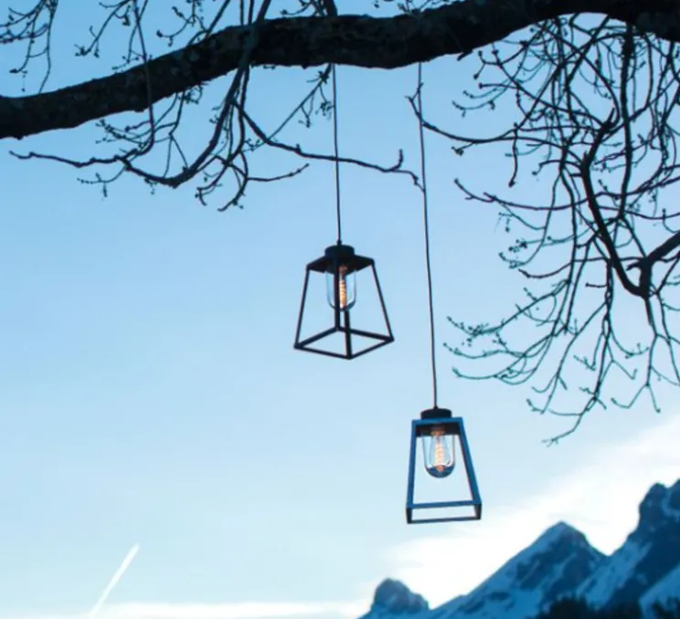 Suspension, Lampiok 1 N°4, gris noir, verre clair, IP65, L22,4cm, H127,8cm - Roger Pradier