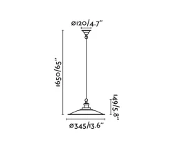 Suspension*Faro Suspension, Lang, , Ø34,5cm, H165cm - noir