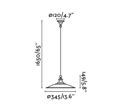 Suspension, Lang, vert, Ø34,5cm, H14,9cm - Faro