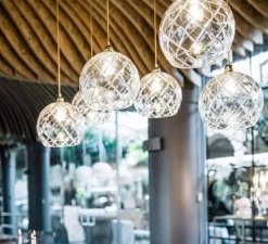 Suspension*Ebb and Flow Suspension, Large Check, Crystal Rowan 22, , Ø22cm, H22cm - transparent, or