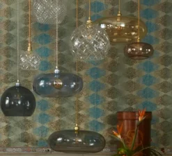 Suspension*Ebb and Flow Suspension, Large Check, Crystal Rowan 15,5, , Ø15cm, H15cm - transparent, or