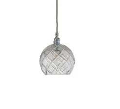 Suspension*Ebb and Flow Suspension, Large Check, Crystal Rowan 15,5, , Ø15cm, H15cm - transparent, argent