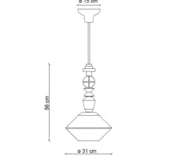 Suspension, Lariat 56, blanc, Ø31cm, H56cm - Ferroluce
