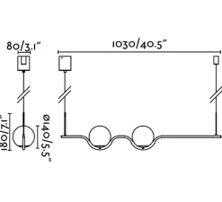 Suspension*Faro Suspension, LE VITA , , LED, 2700K, 1200lm, L103cm, H18cm - noir