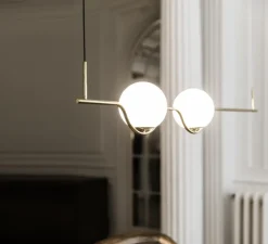 Suspension*Faro Suspension, Le vita, , LED, 2700k, 1200lm, L103cm, H18cm - blanc, or