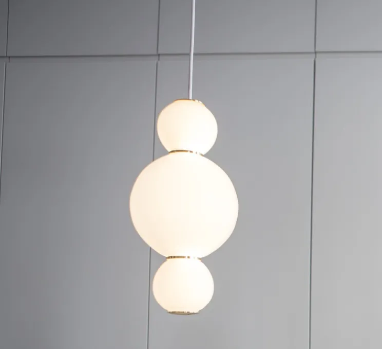 Suspension, LED, 1180 lm, 2700 K, A, Pearls , blanc, or, Ø18cm, H36cm - Formagenda