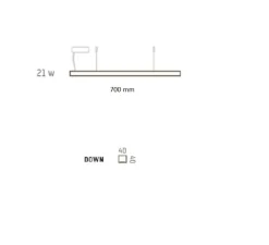 Suspension, LED40, blanc, 2700K, L70cm - TUNTO