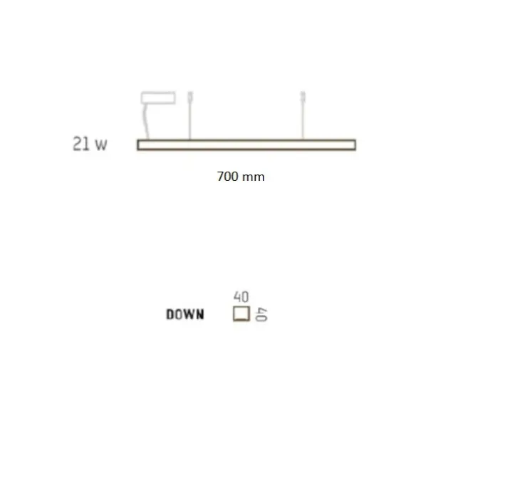 Suspension, LED40, blanc, 2700K, L70cm - TUNTO