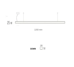Suspension, LED28, chêne, 3000K, 670 lm, L120cm - TUNTO