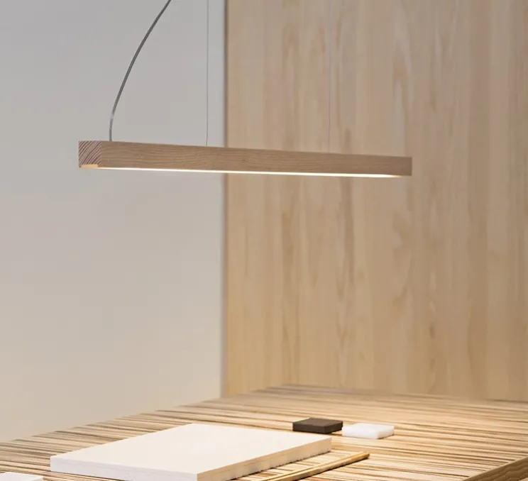 Suspension, LED28, chêne, 2700K, L100cm - TUNTO