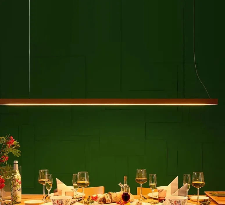 Suspension*Tunto Suspension, LED40, , L160cm, P4cm, 2700K, 1800lm - noyer