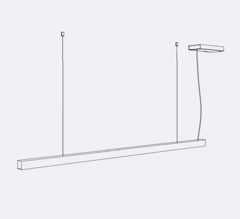 Suspension*Tunto Suspension, LED40 pendant, , LED, 3000K, 1800lm, L160cm, H4cm - chêne naturel