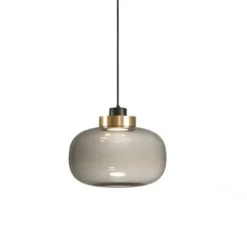 Suspension*Tooy Suspension, Legier 557.24, , IP40, LED, 2700K, 1200lm, Ø35cm, H28cm - verre fumé, laiton