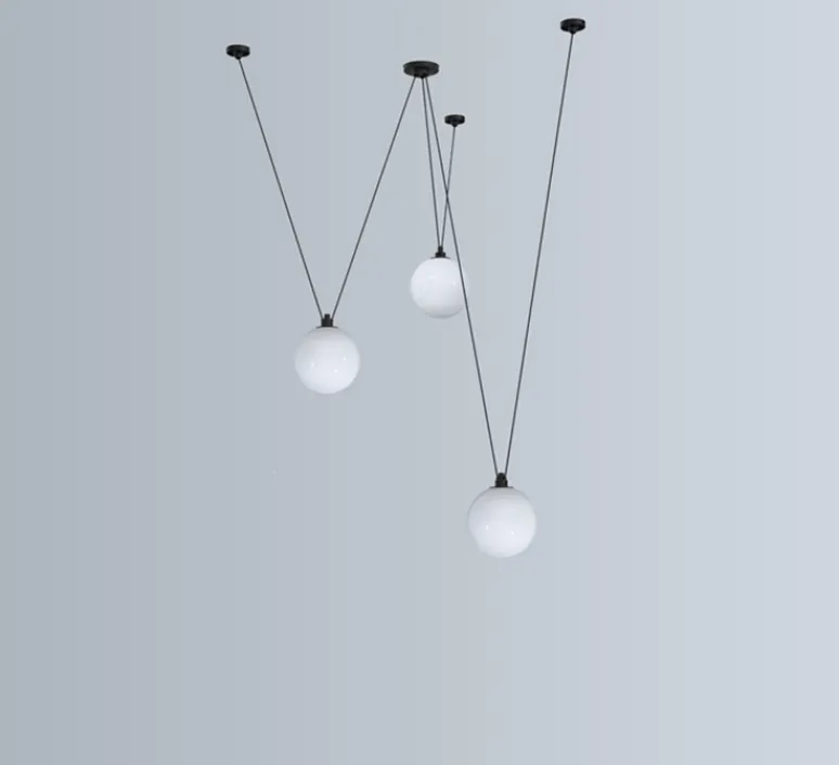 Suspension*DCW éditions Paris Suspension, Les Acrobates de Gras N°325, , Ø25cm, H25cm - opalin