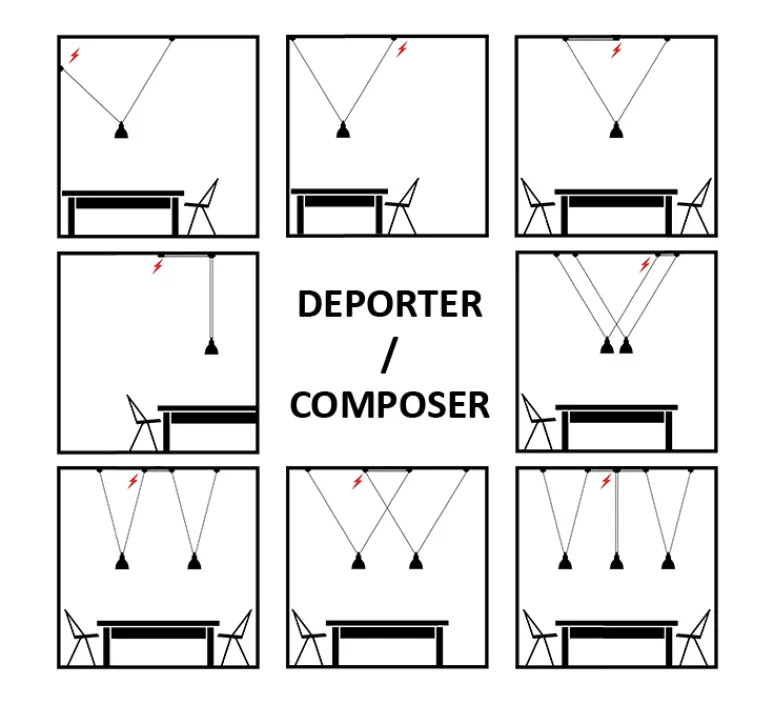 Suspension*DCW éditions Paris Suspension, Les Acrobates de Gras N°325, , Ø25cm, H25cm - opalin