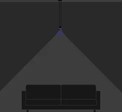 Suspension*DCW éditions Paris Suspension, Les Acrobates de Gras N°322, , Ø26cm, H21,6cm - bleu/intérieur blanc