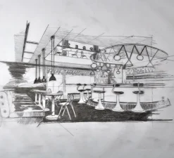 Suspension*DCW éditions Paris Suspension, Les Acrobates de Gras N°322, , Ø26cm, H21,6cm - bleu/intérieur blanc