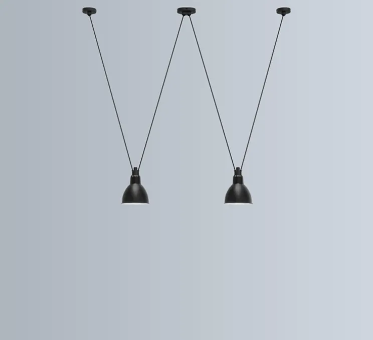 Suspension, Les Acrobates de Gras N°324, noir/intérieur blanc, Ø17cm, H17cm - DCW éditions Paris