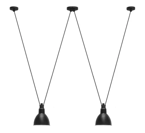 Suspension, Les Acrobates de Gras N°324, noir/intérieur blanc, Ø17cm, H17cm - DCW éditions Paris