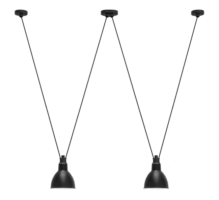 Suspension, Les Acrobates de Gras N°324, noir/intérieur blanc, Ø17cm, H17cm - DCW éditions Paris