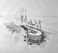 Suspension, Les Acrobates de Gras N°323 XL, cuivre brut/intérieur cuivre brut, Ø32cm, H23cm - DCW éditions Paris