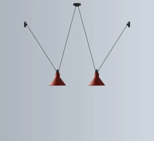 Suspension*DCW éditions Paris Suspension, Les Acrobates de Gras N°324, , Ø26cm, H21,6cm - rouge/intérieur blanc