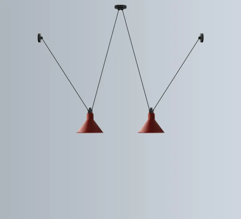 Suspension*DCW éditions Paris Suspension, Les Acrobates de Gras N°324, , Ø26cm, H21,6cm - rouge/intérieur blanc