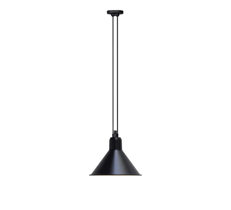 Suspension*DCW éditions Paris Suspension, Les Acrobates de Gras N°322, , Ø32cm, H23cm - noir/intérieur blanc
