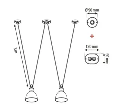 Suspension*DCW éditions Paris Suspension, Les Acrobates de Gras N°324, , Ø25cm, H25cm - opalin