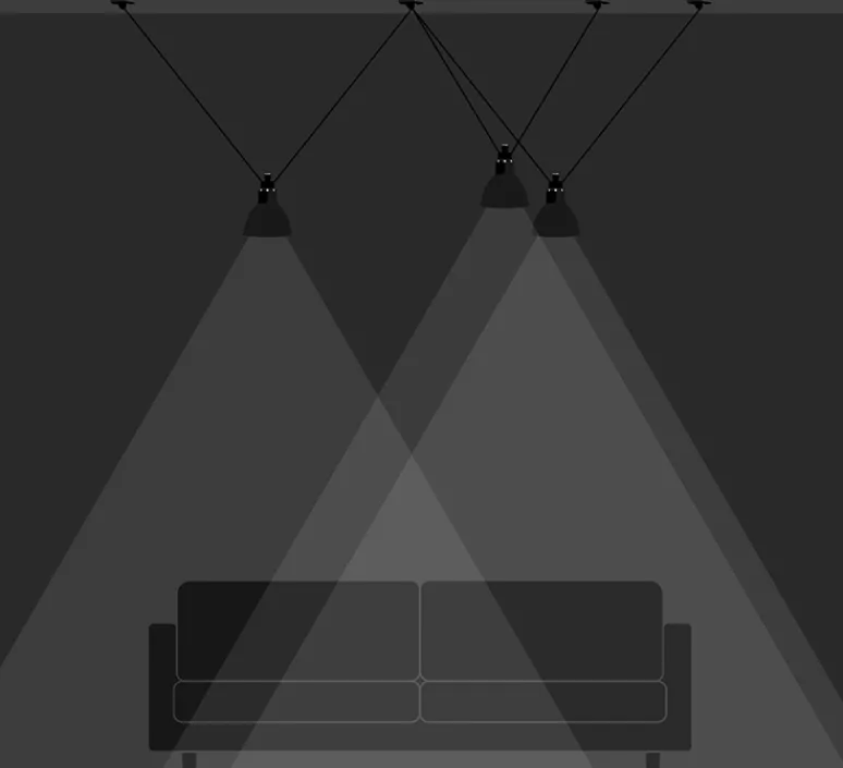 Suspension*DCW éditions Paris Suspension, Les Acrobates de Gras N°325, x3, , Ø17cm, H17cm - noir/intérieur blanc