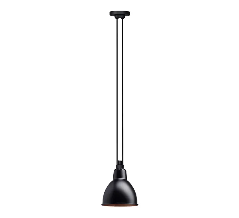 Suspension*DCW éditions Paris Suspension, Les Acrobates de Gras N°322, , Ø17cm, H17cm - noir/intérieur cuivre