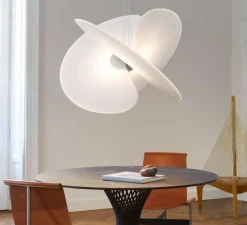 Suspension*Luceplan Suspension, Levante, , LED, dim, coupure de phase, 2700K, 1230lm, 28W, Ø62cm, H44cm - blanc