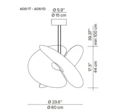 Suspension, Levante, blanc, LED, dim, DALI, 2700K, 1230lm, 25W, L62cm, H44cm - Luceplan