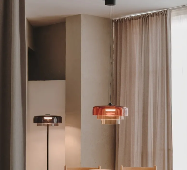 Suspension*LEDS C4 Suspension, Levels, 3 bodies, , LED, dim, 2700-3000-4000K, 1255 lm, Ø42cm, H26cm - Ambré