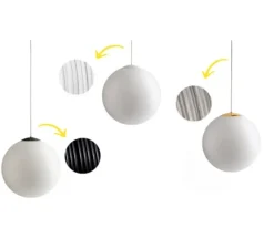 Suspension*Zangra Suspension, light.o.104, blanc & noir, IP40, Ø60cm, H10cm - blanc & noir