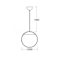 Suspension*Zangra Suspension, light.o.104, blanc & noir, IP40, Ø60cm, H10cm - blanc & noir