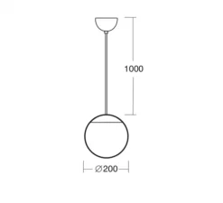 Suspension, light.o.097.b.001, noir mat, IP40, Ø20cm, H20cm - Zangra