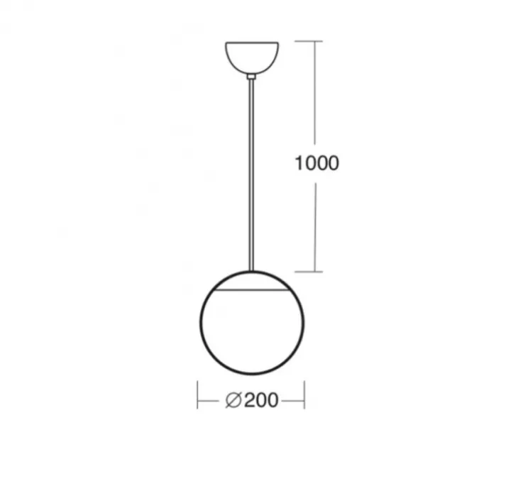 Suspension, light.o.097.b.001, noir mat, IP40, Ø20cm, H20cm - Zangra