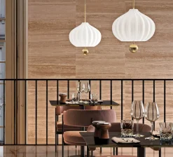 Suspension*KDLN Suspension, Lilli, , Ø32cm, H52cm - opalin et laiton