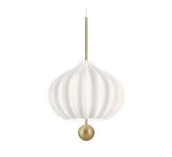 Suspension*KDLN Suspension, Lilli, , Ø32cm, H52cm - opalin et laiton