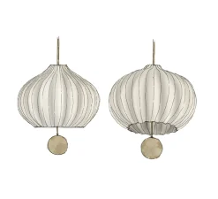 Suspension*KDLN Suspension, Lilli, , Ø32cm, H52cm - opalin et laiton