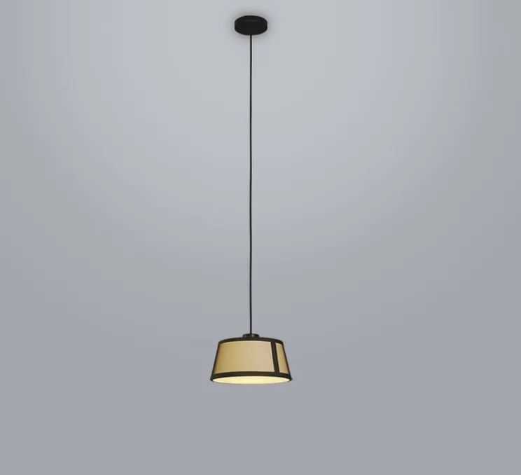 Suspension, Lilly, 558.23, noir texturé, tissu beige et maille noire, IP40, Ø32cm, H21cm - Tooy