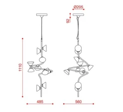 Suspension*Tooy Suspension, Linfa 565.22m, , IP40, LED, dim, 2700K, 3500 lm, Ø56cm, H111cm - titanium