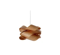 Suspension*LZF Suspension, Link, bois de cerisier, câble transparent, nickel, Ø46cm, H28cm- marron