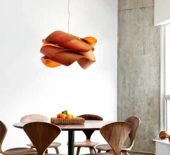 Suspension, Link, bois naturel de cerisier, Ø69cm, H40cm - LZF