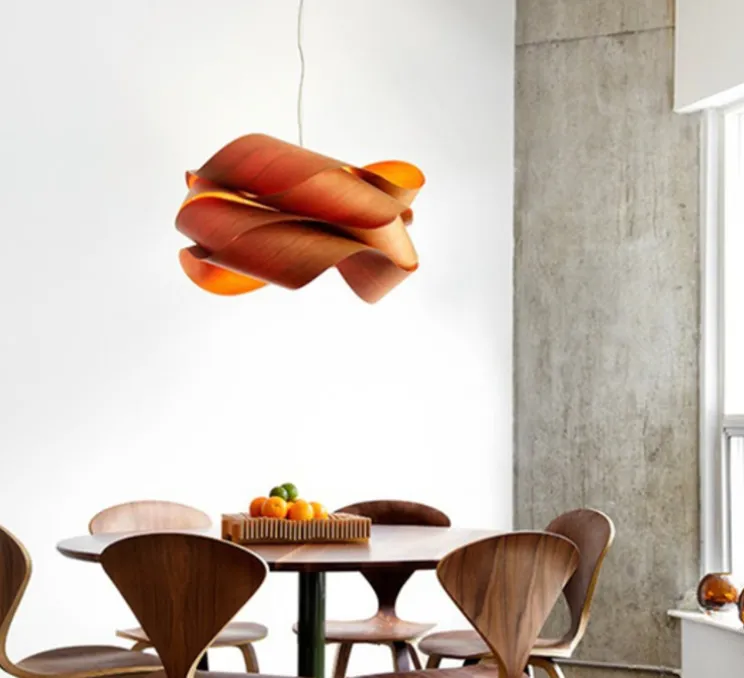 Suspension, Link, bois naturel de cerisier, Ø69cm, H40cm - LZF