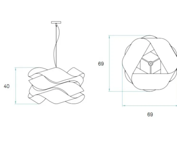 Suspension, Link, bois naturel de cerisier, Ø69cm, H40cm - LZF