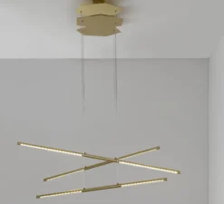 Suspension*CVL Suspension, Link , satiné, LED, L59cm, H100cm - laiton