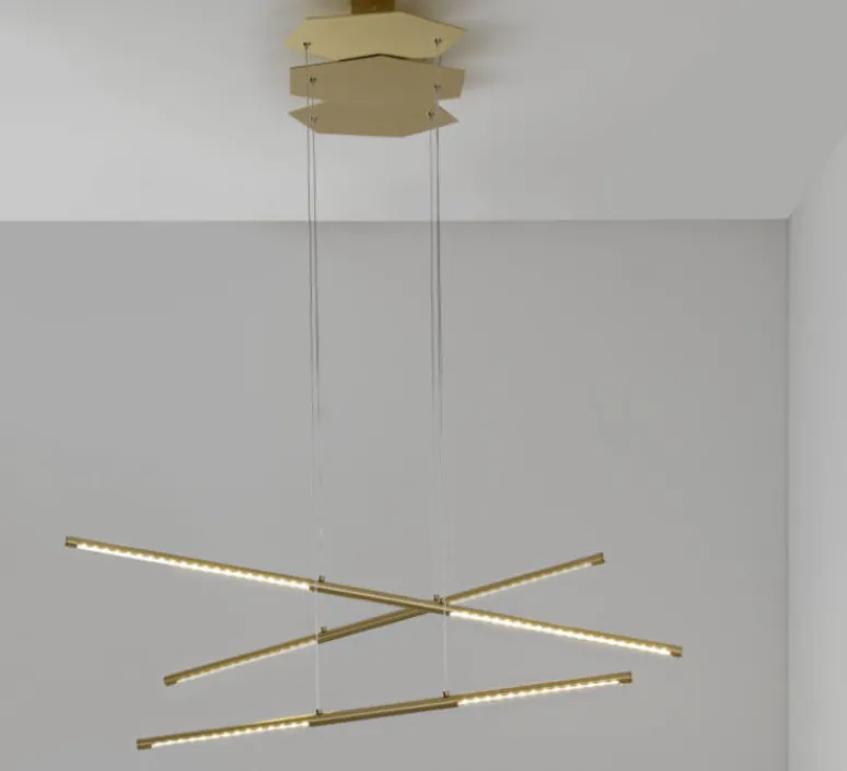 Suspension*CVL Suspension, Link , satiné, LED, L59cm, H100cm - laiton