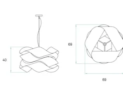 Suspension, Link Large, blanc ivoire, Ø69cm, H40cm - LZF